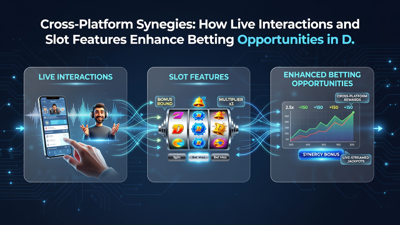 Mobile and desktop screens displaying synchronized live and slot betting features