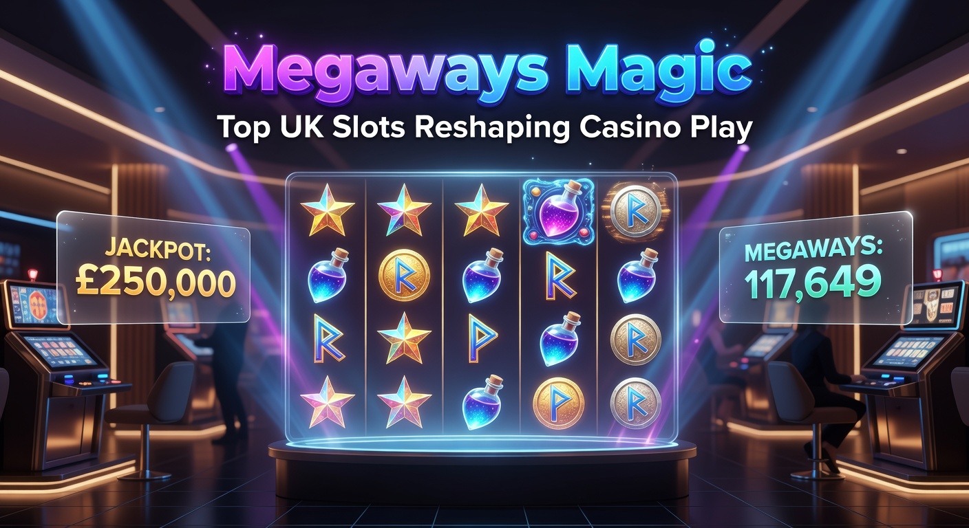 Vibrant Megaways slot reels cascading with dynamic symbols and multipliers, showcasing the thrill of variable paylines in action