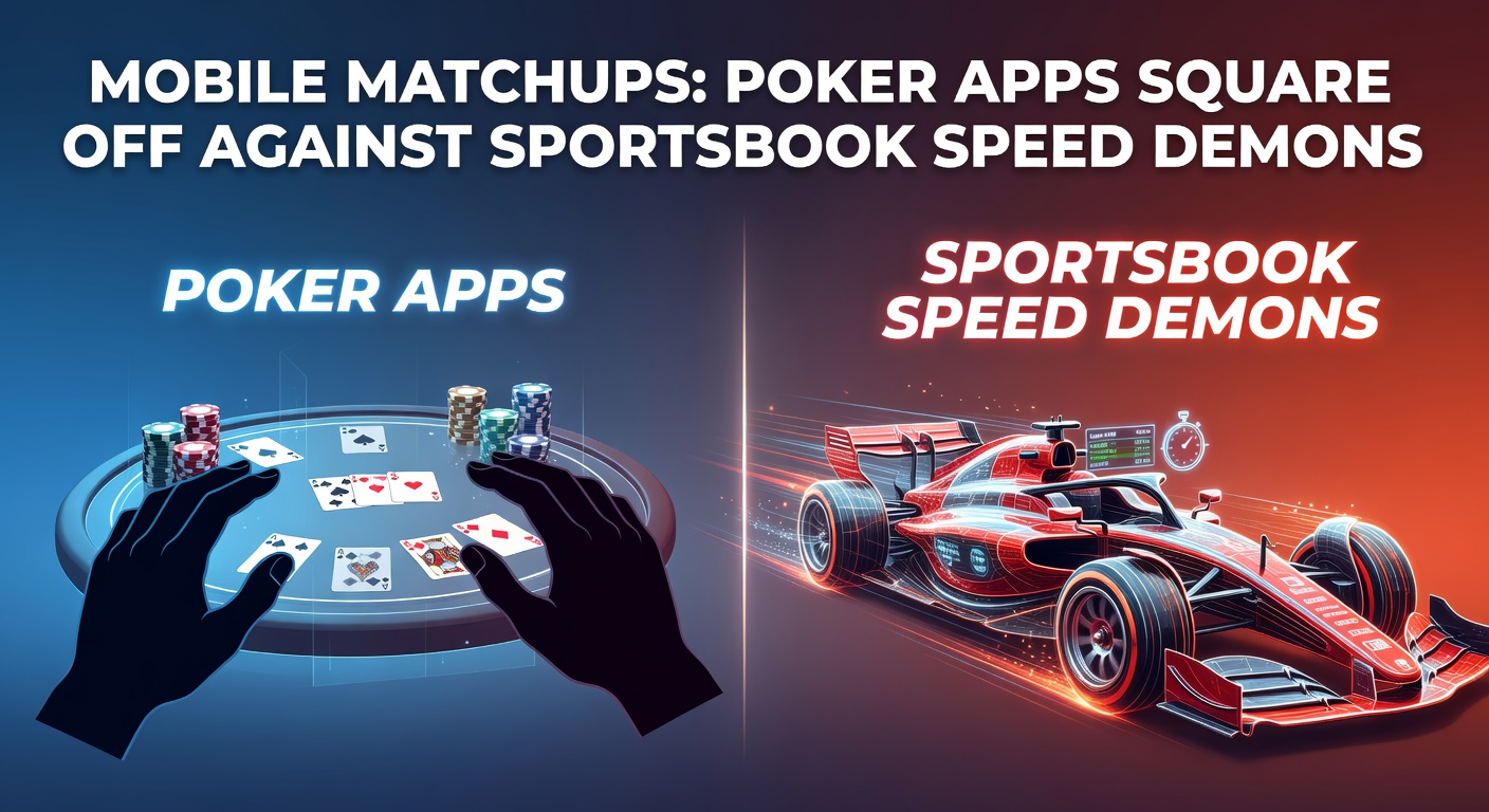 Smartphone screens displaying a poker hand showdown next to a live sports betting interface, highlighting the fast-paced rivalry between apps