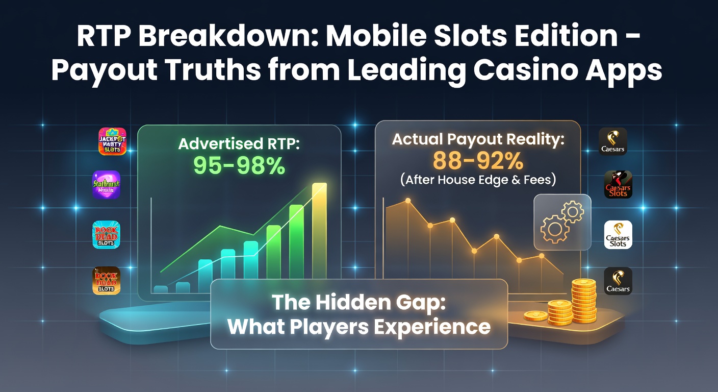 Vibrant mobile slot screens displaying RTP percentages and payout animations from top casino apps