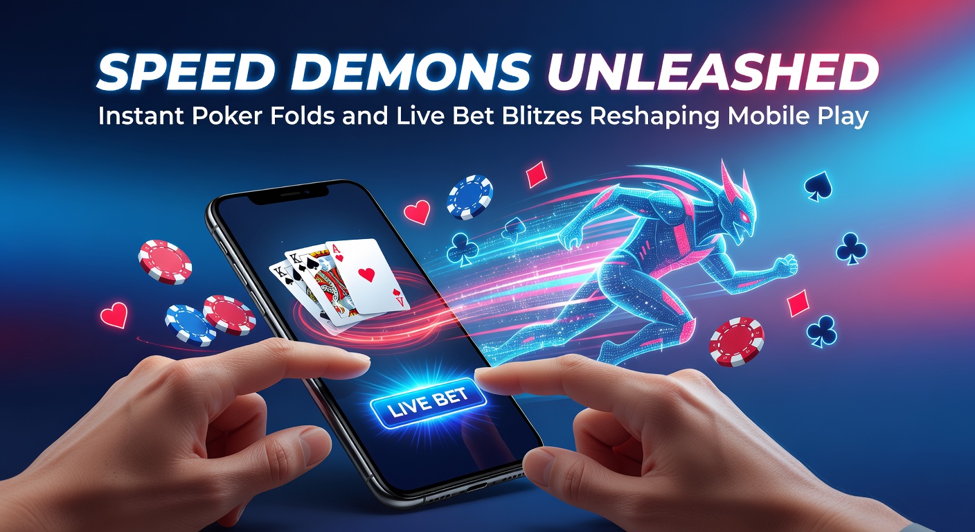 Smartphone screen displaying fast-fold poker hand folding instantly with blurred live betting options in background